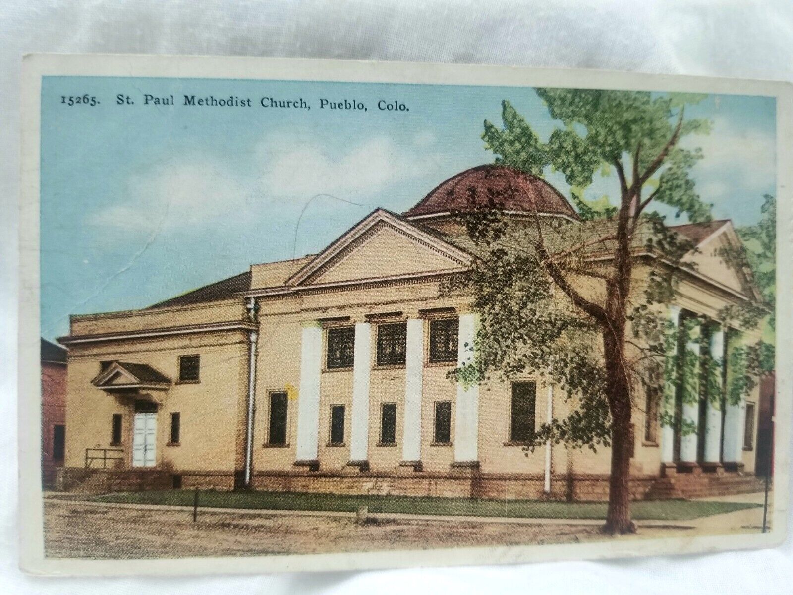 VTG Postcard of St. Paul Methodist Church, Pueblo CO. Posted Sept 1928 OLD