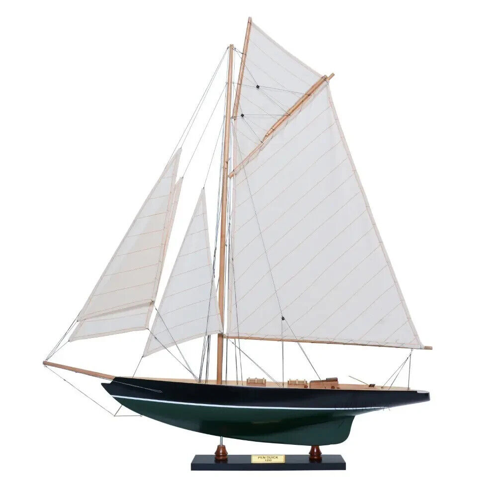 Pen Duick Painted | Lightweight Wooden Ship Model W/ Metal Tilter & Hatches