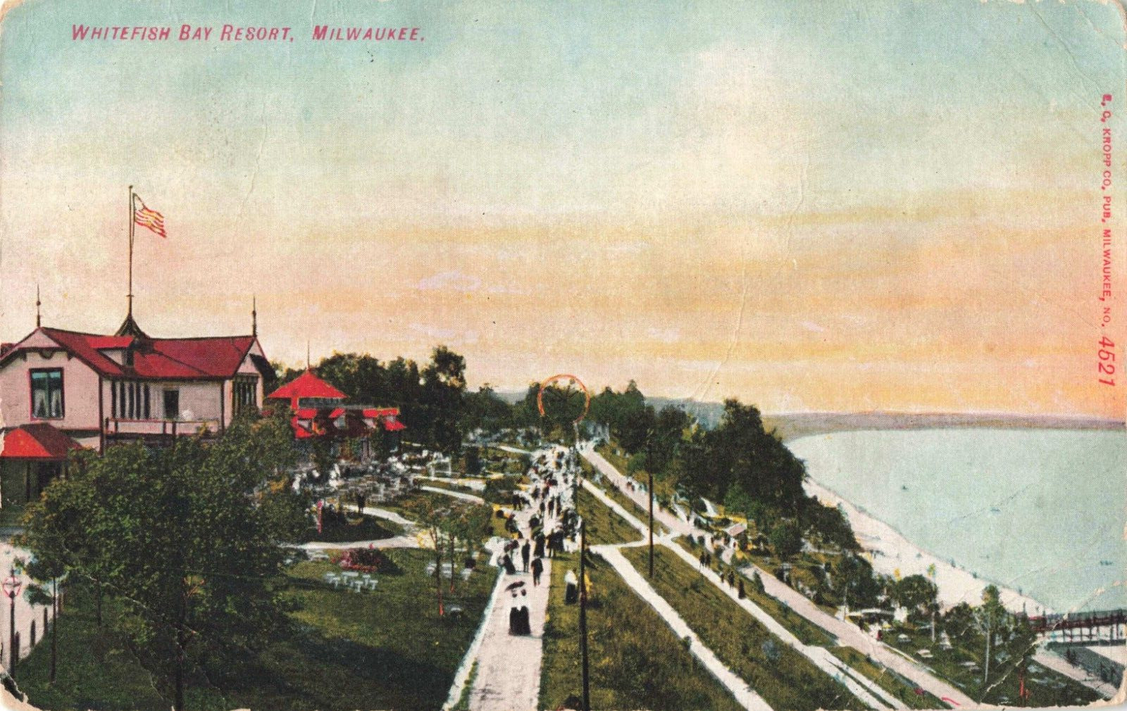 Milwaukee WI Wisconsin, Whitefish Bay Resort, Vintage Postcard