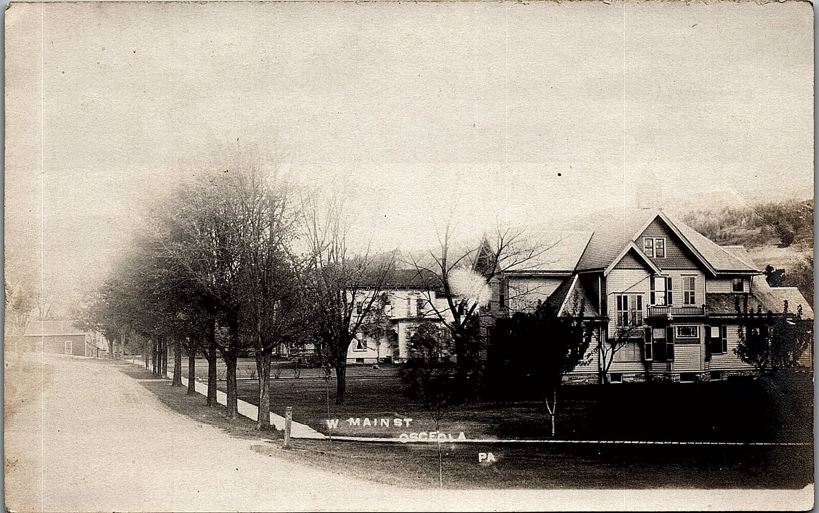 1908 OSCEOLA PENNSYLVANIA W. MAIN STREET REAL PHOTO RPPC POSTCARD 38-84