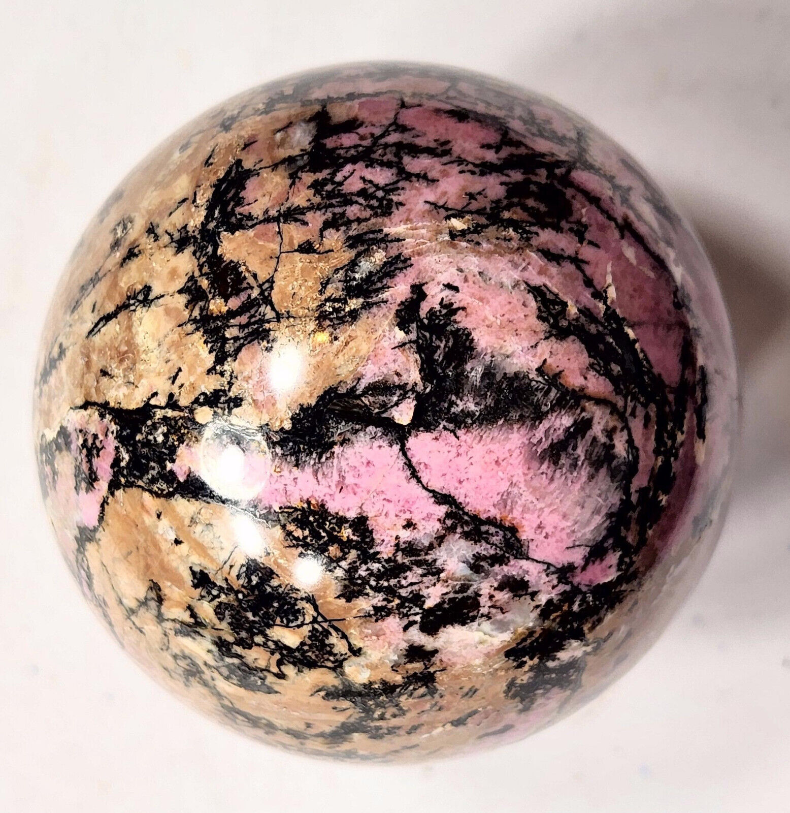 Rhodonite 70mm Pink Sphere Home or Office Decor Gift or Metaphysical 6036  Gift