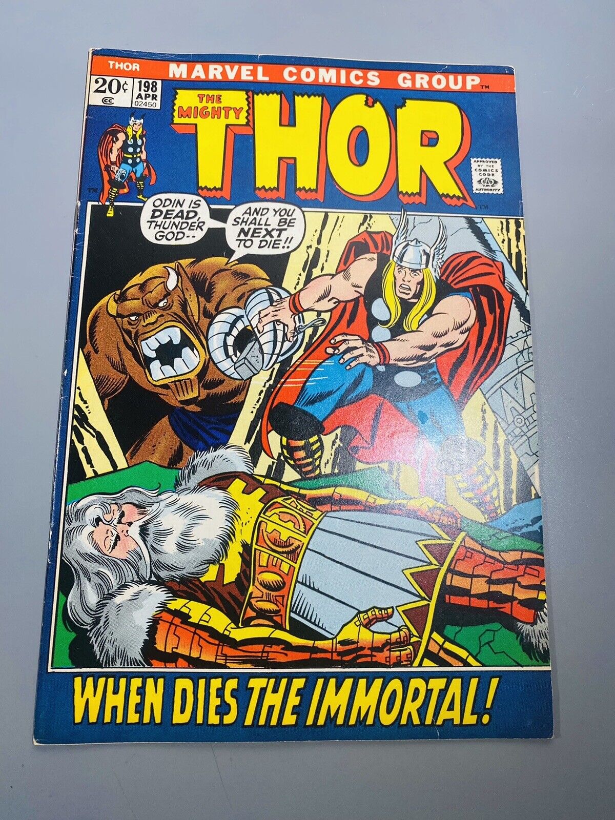 The Mighty Thor #198 1972 Buscema Stan Lee 1st Print FLAT BEAUTY