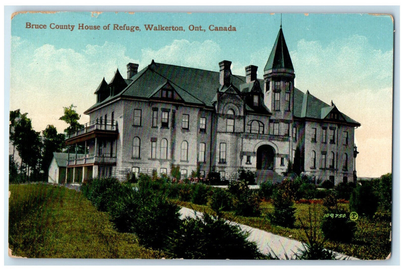 1925 Bruce County House of Refuge Walkerton Ontario Canada Vintage Postcard