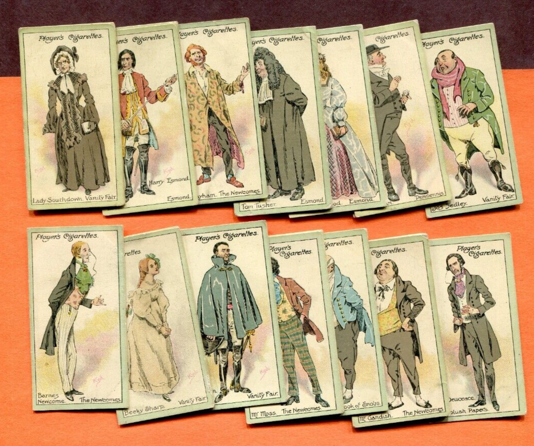 1913 JOHN PLAYER & SONS CIGARETTES CHARACTERS FROM THACKERAY 25 TOBACCO CARD SET