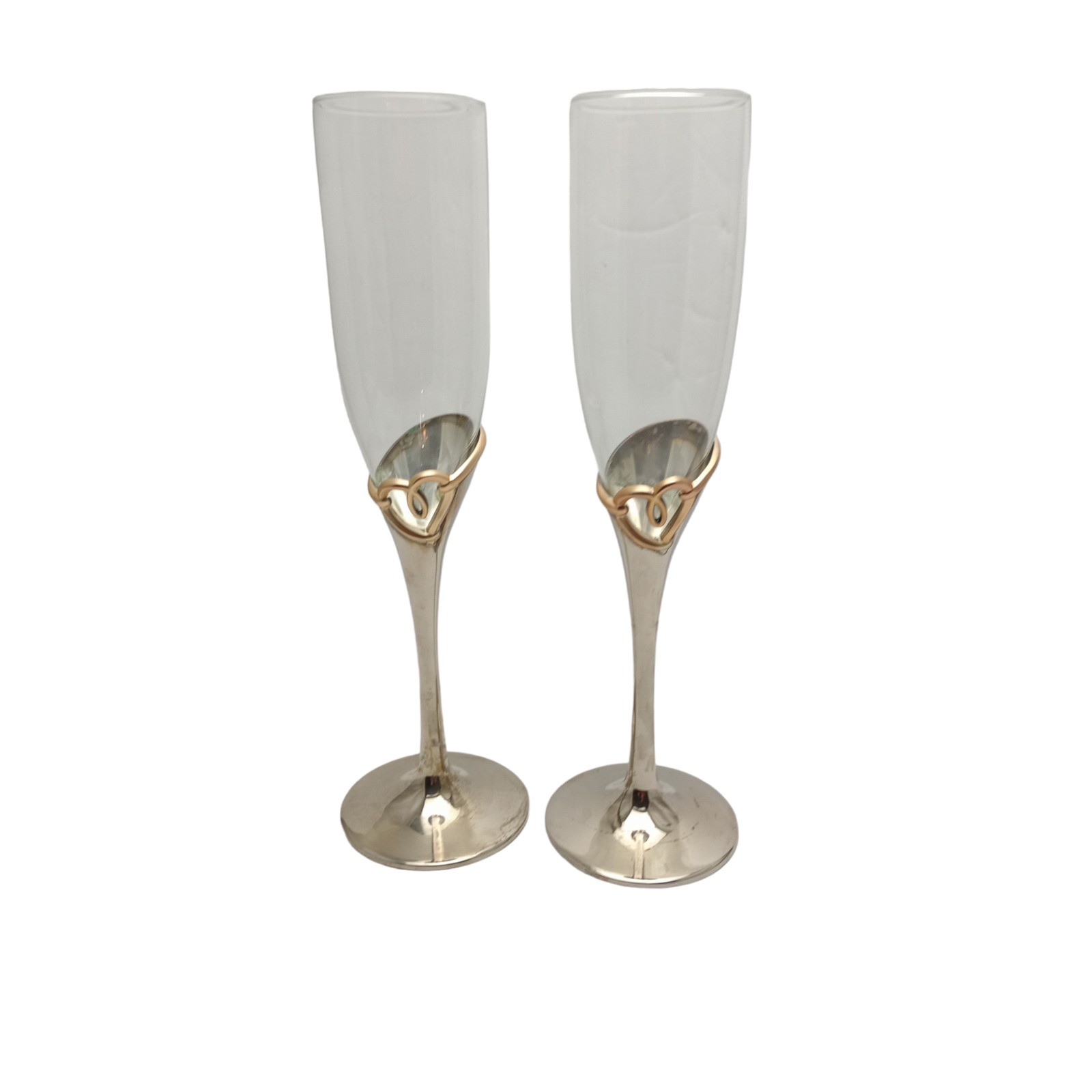 Lenox Forevermore Two-toned Silver Plate Champagne Flutes