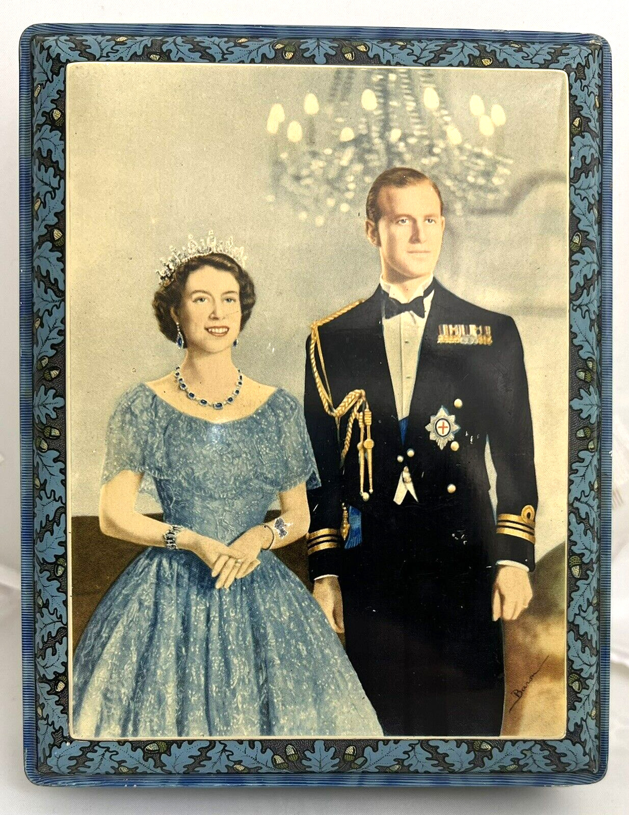 Queen Elizabeth II Prince Philip Royal Souvenir of the Coronation of H.M. Tin