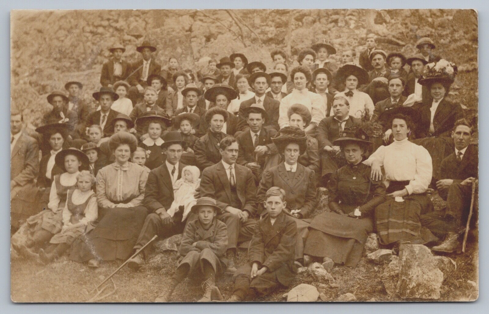 RPPC c 1905 Family Reunion,Wedding ,Church Meeting Postcard #F3