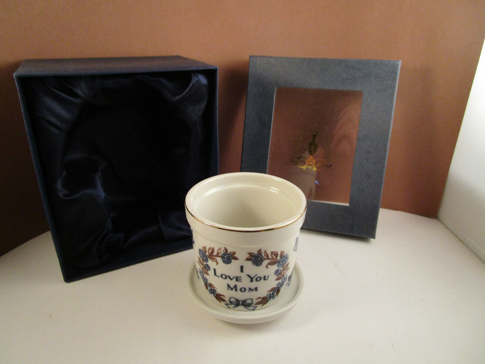 Vintage Giftcraft Japan Porcelain I Love You Mom Mother\'s Day Planter Jar Pot