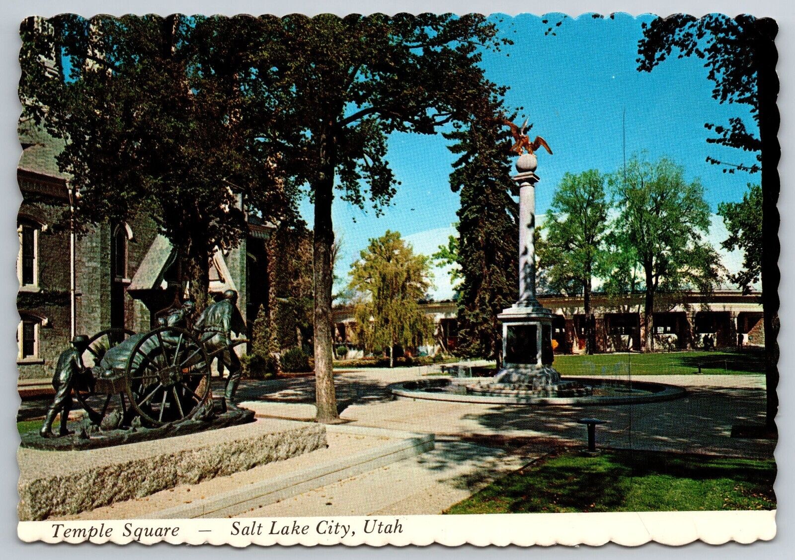 Postcard Temple Square Salt Lake City Utah UT Handcraft Pioneers Tabernacle 6x4