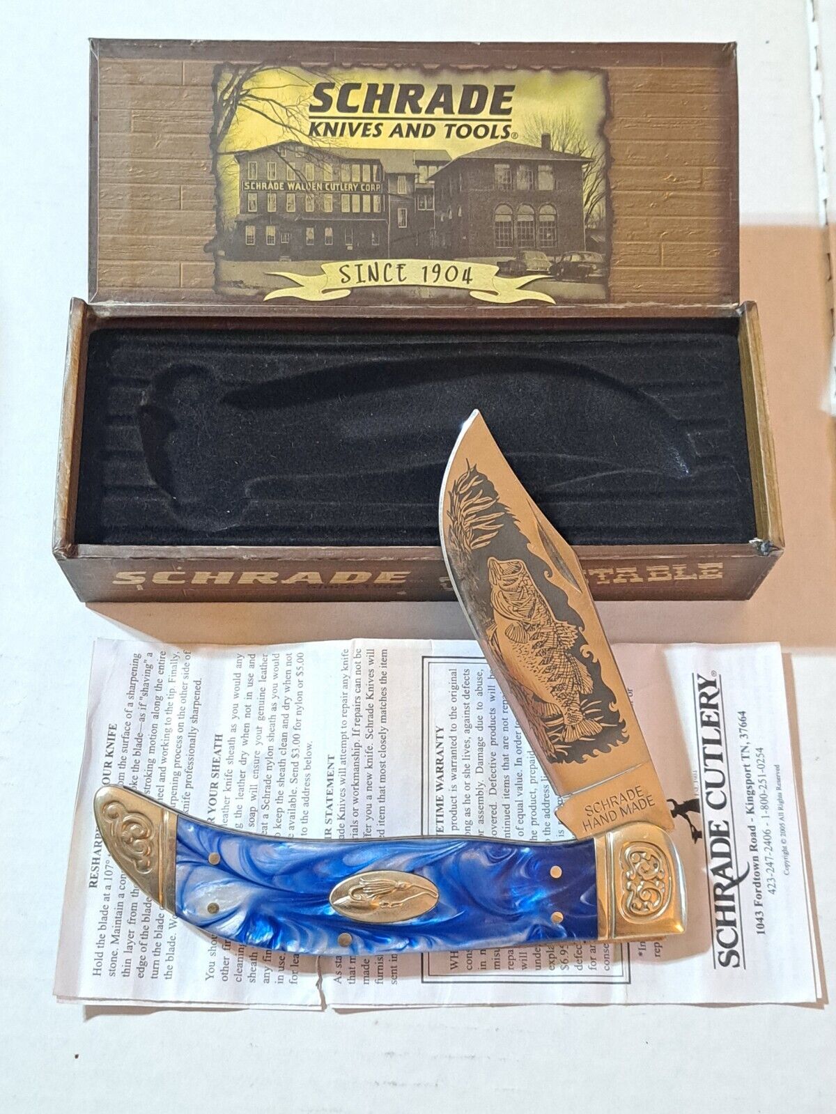 Schrade CUTLERY SCLG HAND MADE BIG BASS KNIFE NOS 2008 LIMITED ISSUE