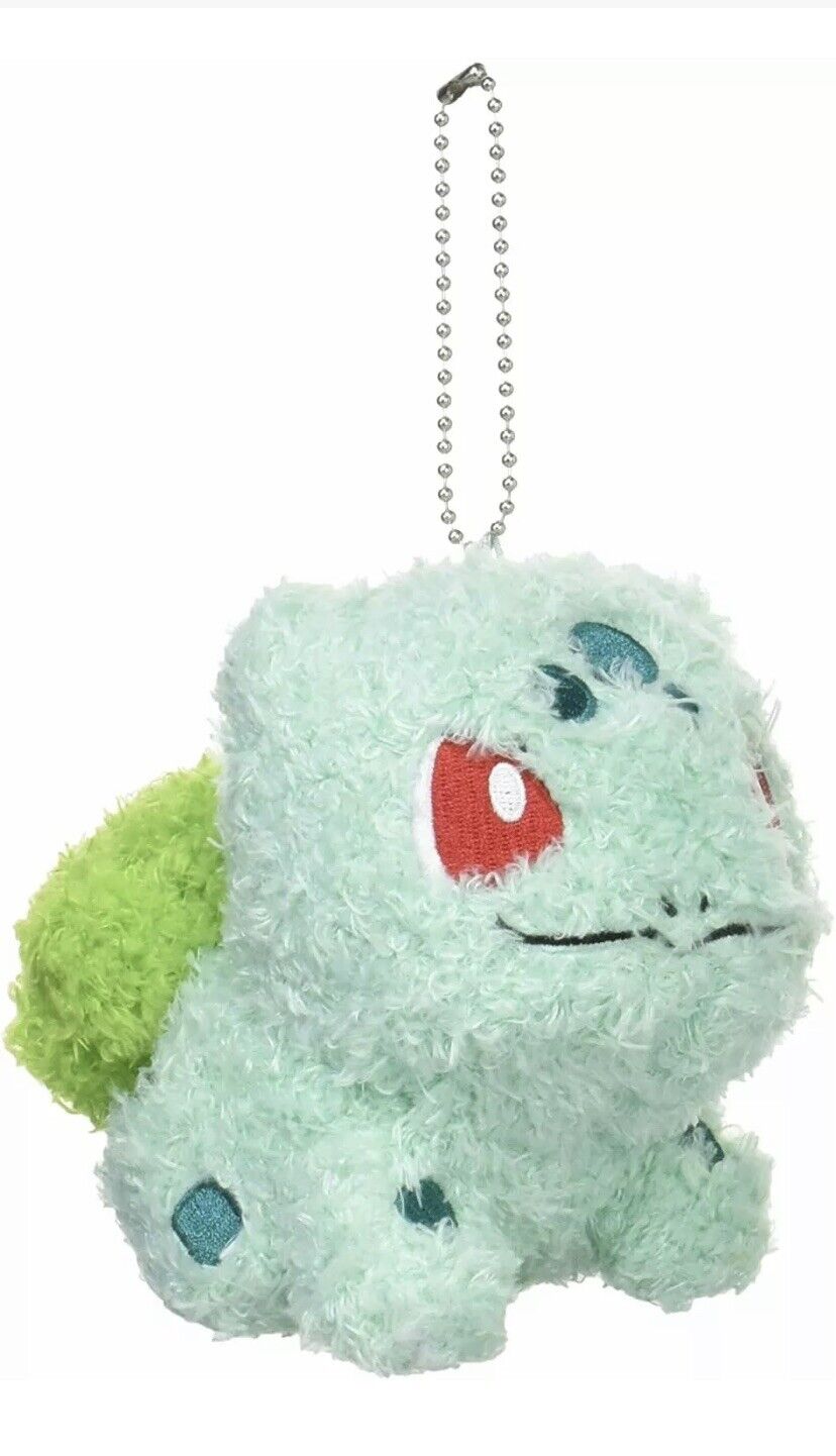 Fluffy Bulbasaur Pokemon Sekiguchi Mokomoko Plush Keychain 5 Inches