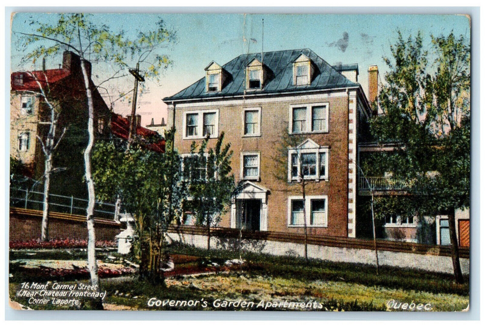 1924 Governor\'s Garden Apartments Quebec Canada Vintage Posted Postcard