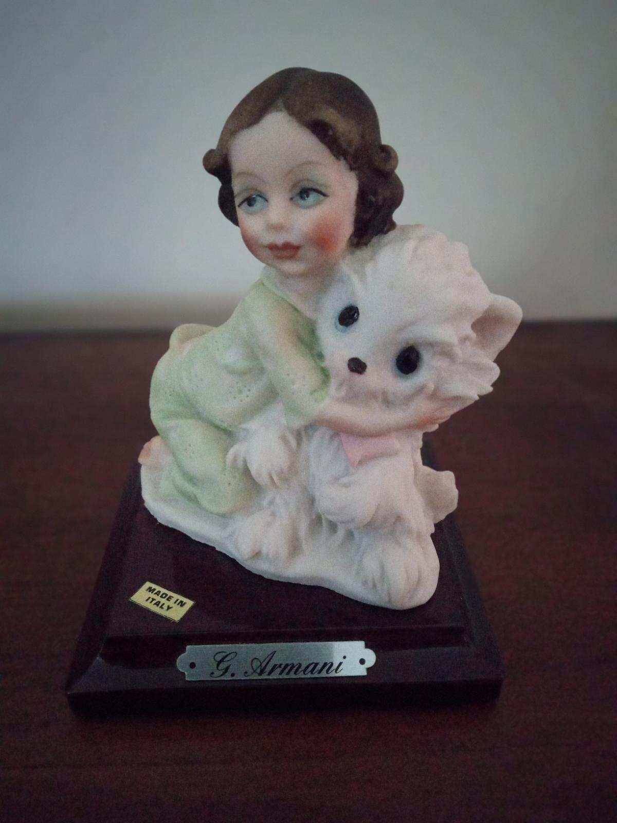 G. Armani Little Treasures figurine, girl hugging dog, 1987 Florence