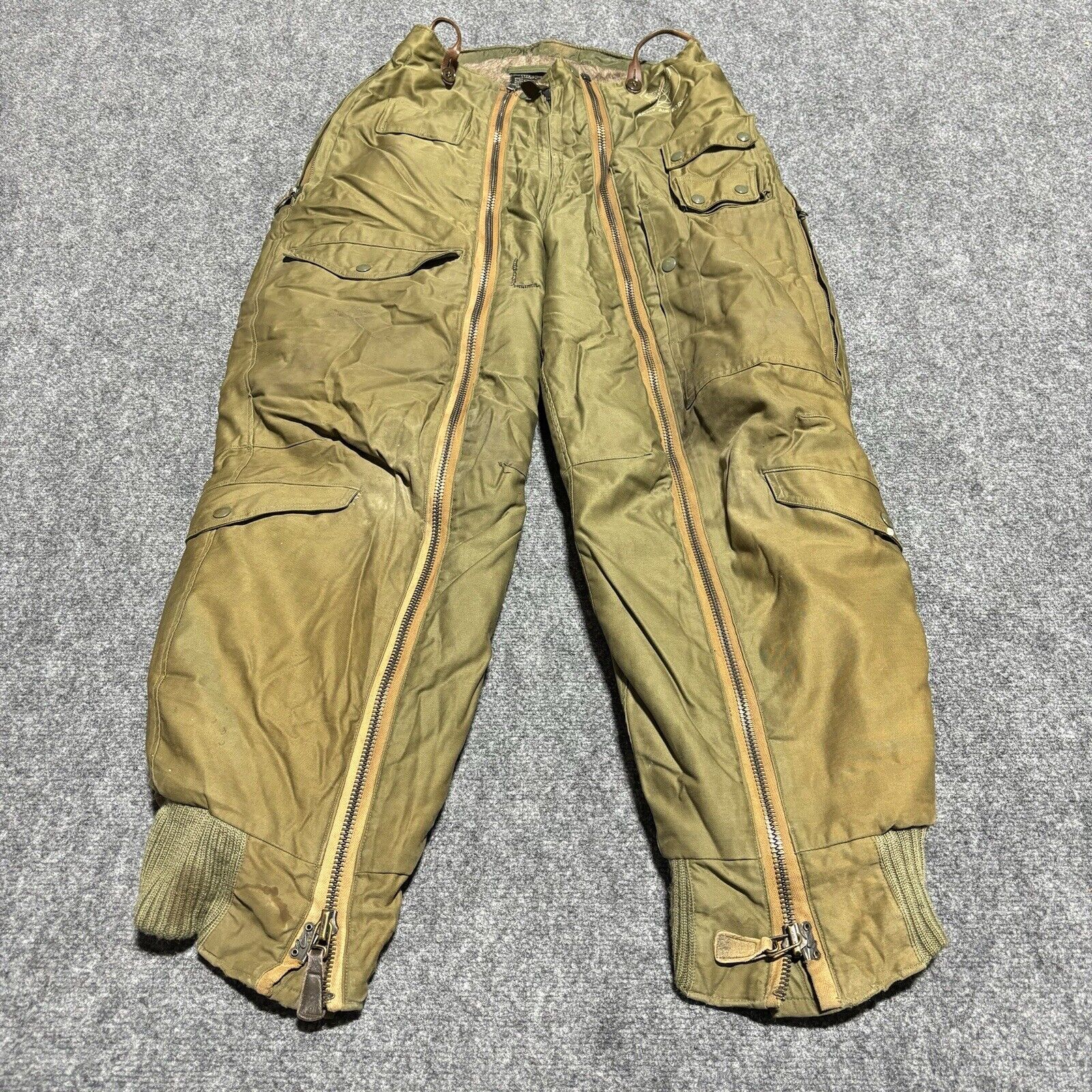 Vintage US Army Air Force A11-A Flight Pants Adult 32 Green WW2 WWII Insulated*