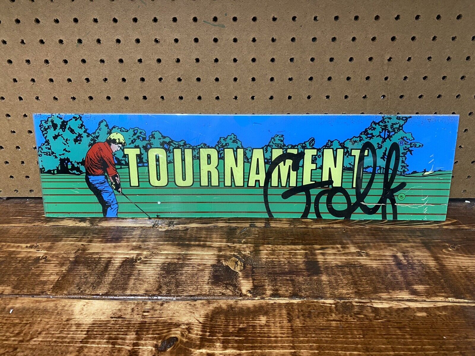 Original Vintage Tournament Golf Arcade Sign Marquee 1980s Video Game