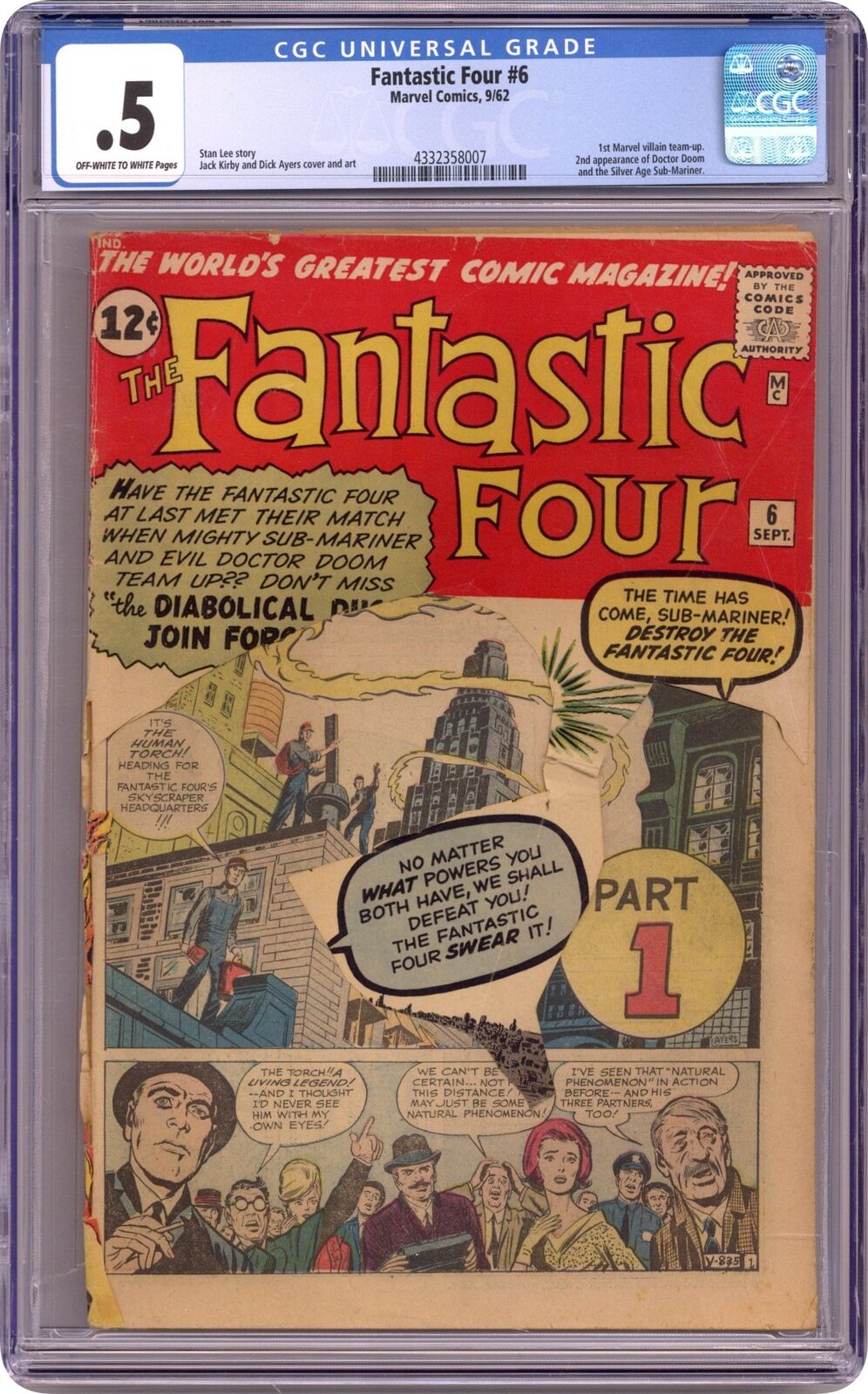 Fantastic Four #6 CGC 0.5 1962 4332358007