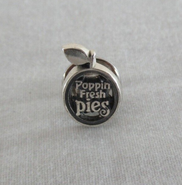 Poppin Fresh Pies Logo Sterling Silver Manager Lapel Pin Vintage
