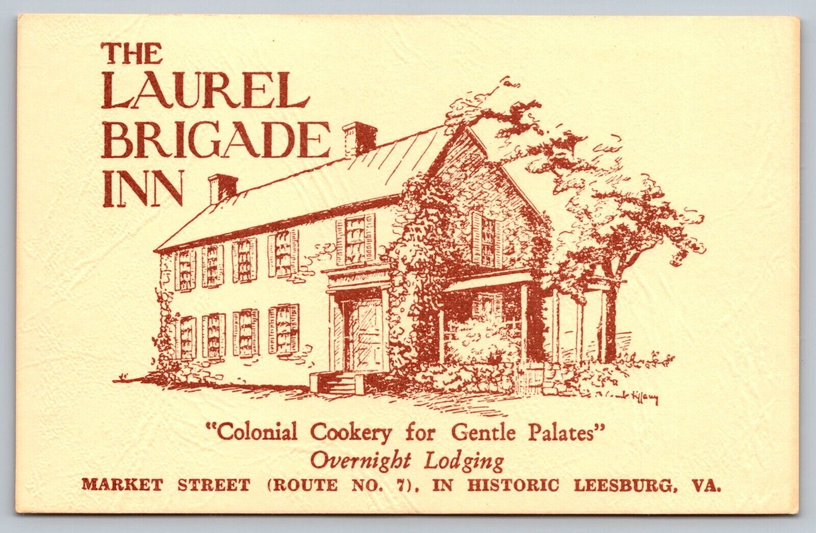 Vintage Postcard c1950 Laurel Brigade Inn Motel Leesburg Virginia VA