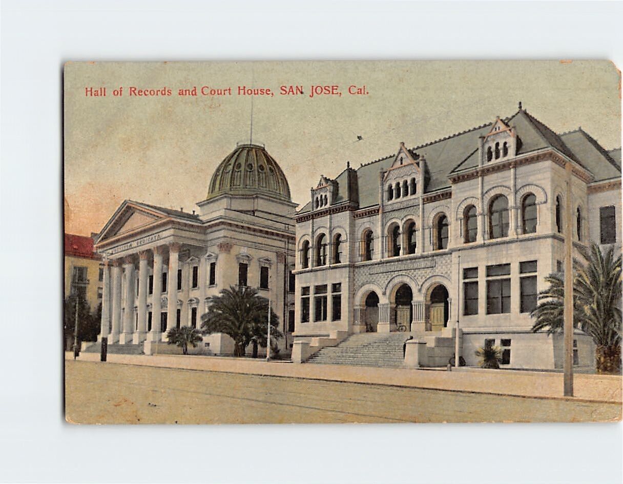 Postcard Hall of Records and Court House, San Jose, California