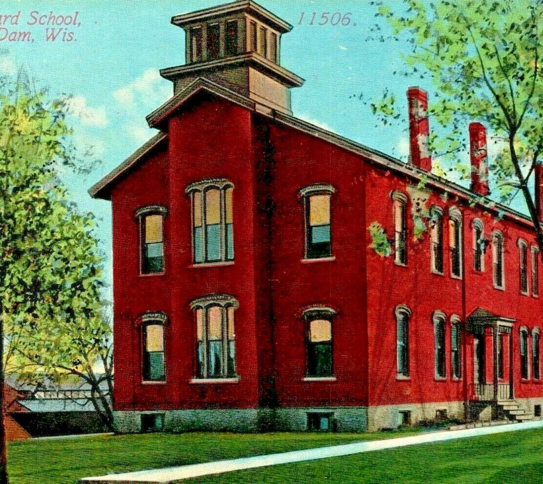 C.1910s Beaver Dam, WI. First Ward School. BLDG. Vintage Postcard. Acmegraph