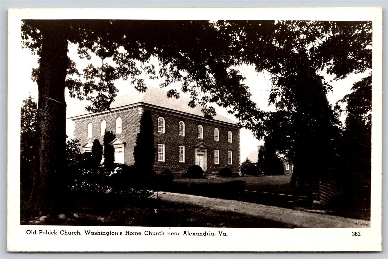 Postcard Old Pohick Church, Washington\'s Home Church near Alexandria VA RPPC E32