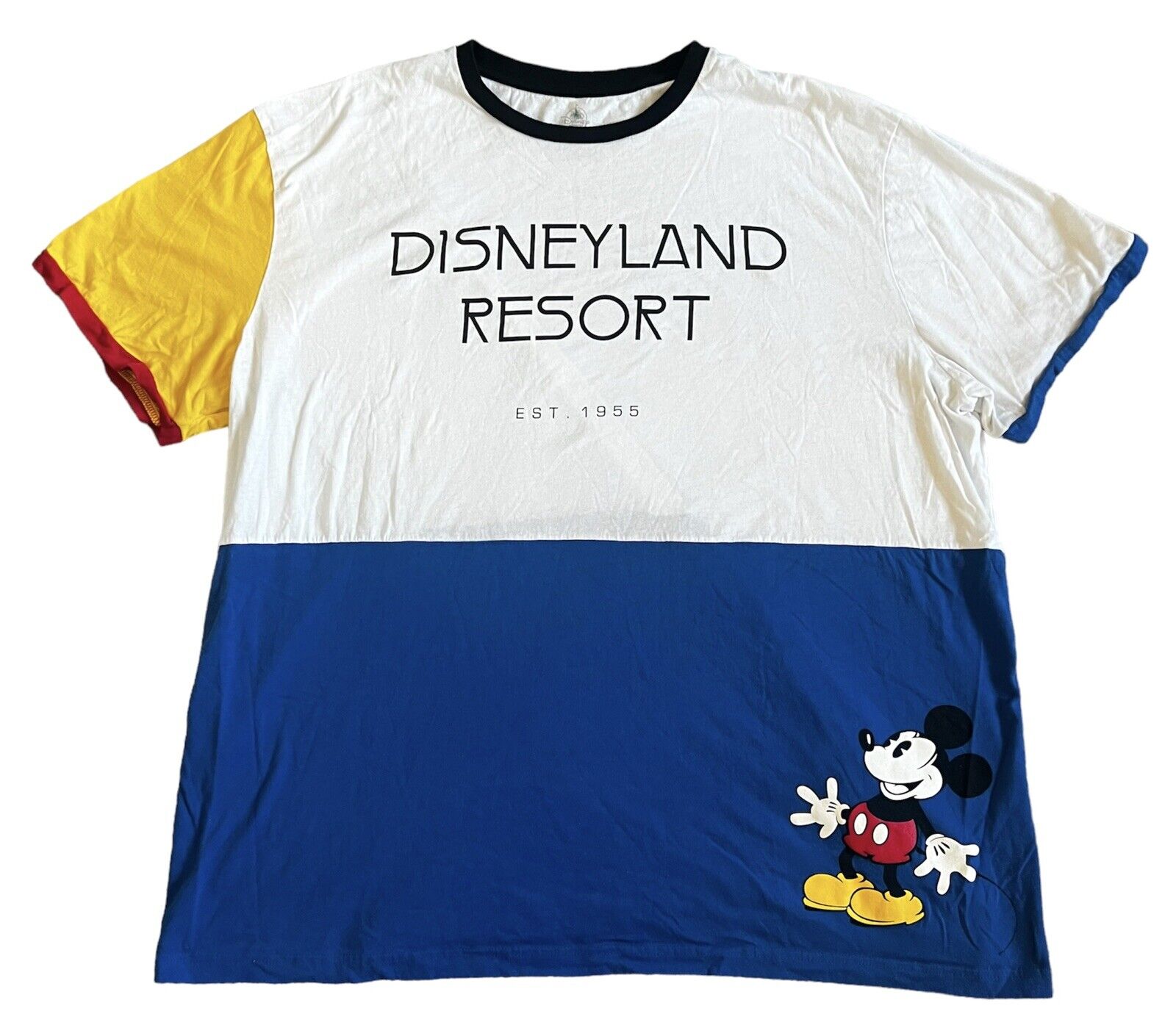 Disneyland Resort Color Block Retro Ringer T Shirt Adult Sz 2XL Mickey Mouse