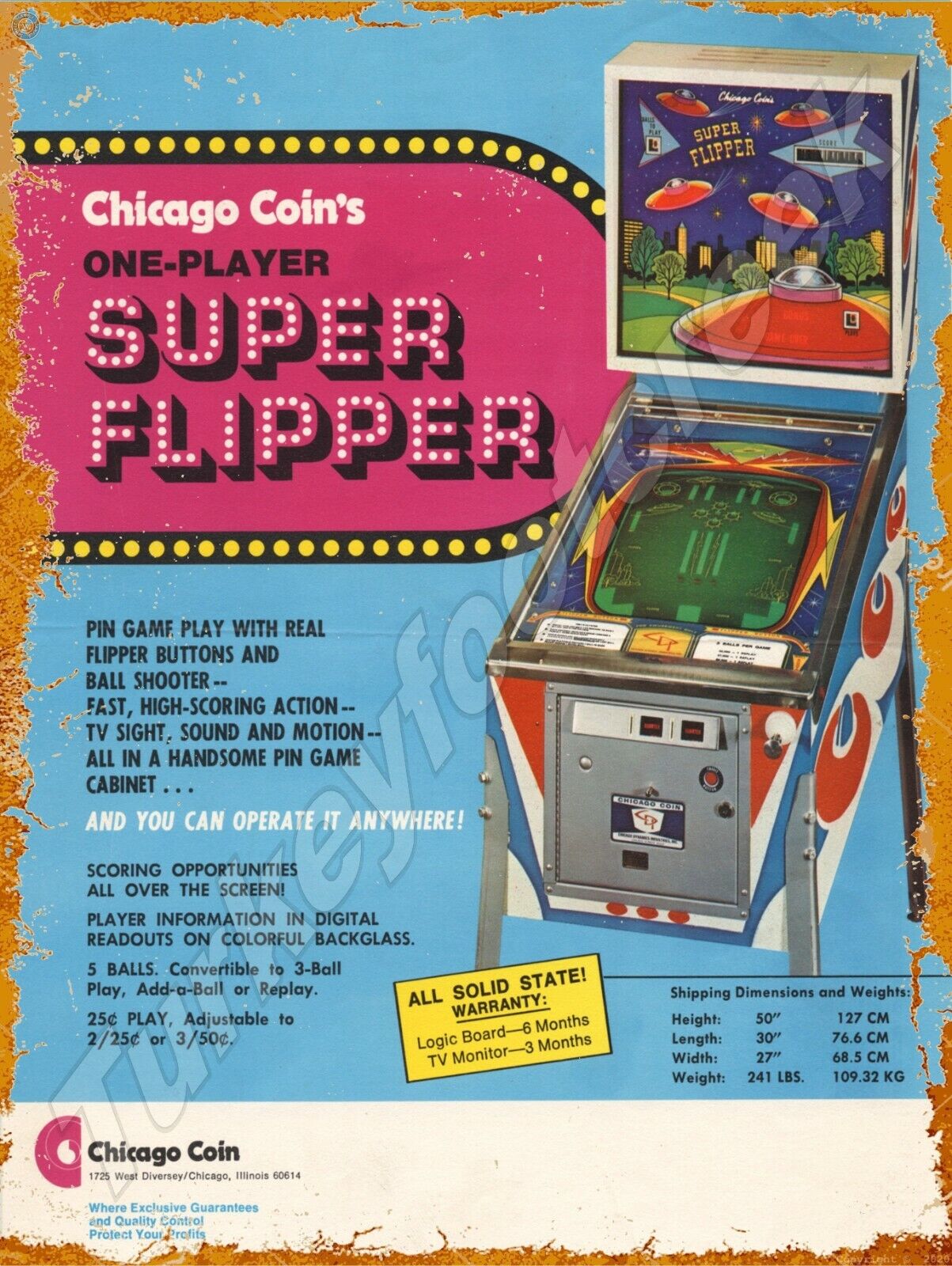 Chicago Coin Super Flipper Pinball 9\