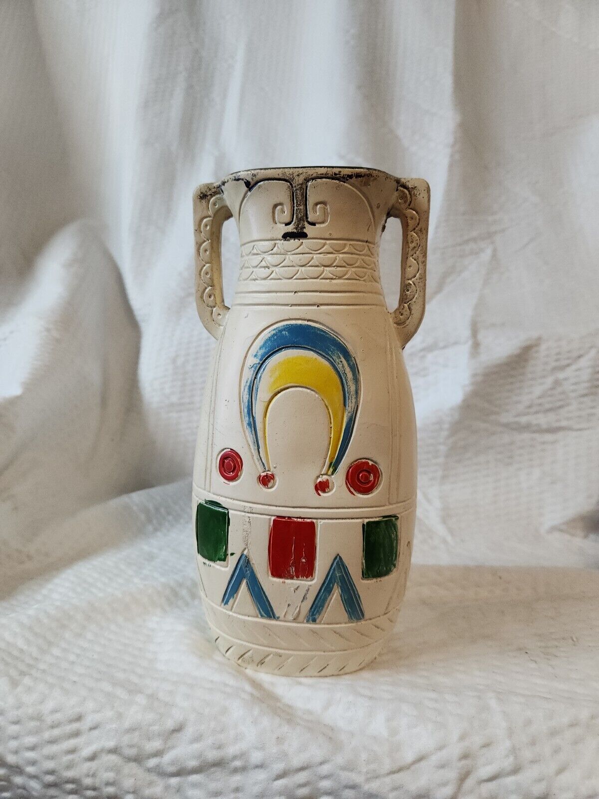 Vintage Hand Painted Southwestern Pottery Vintage Southwest Native Symbols
