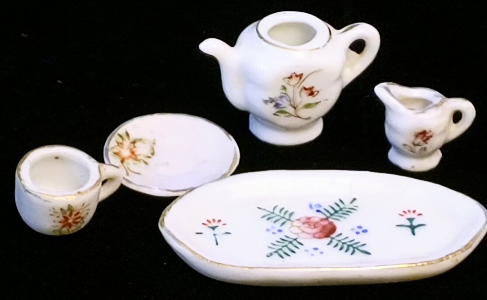 5 Piece Porcelain Mini Tea Set & Platter- OCCUPIED JAPAN- WOW