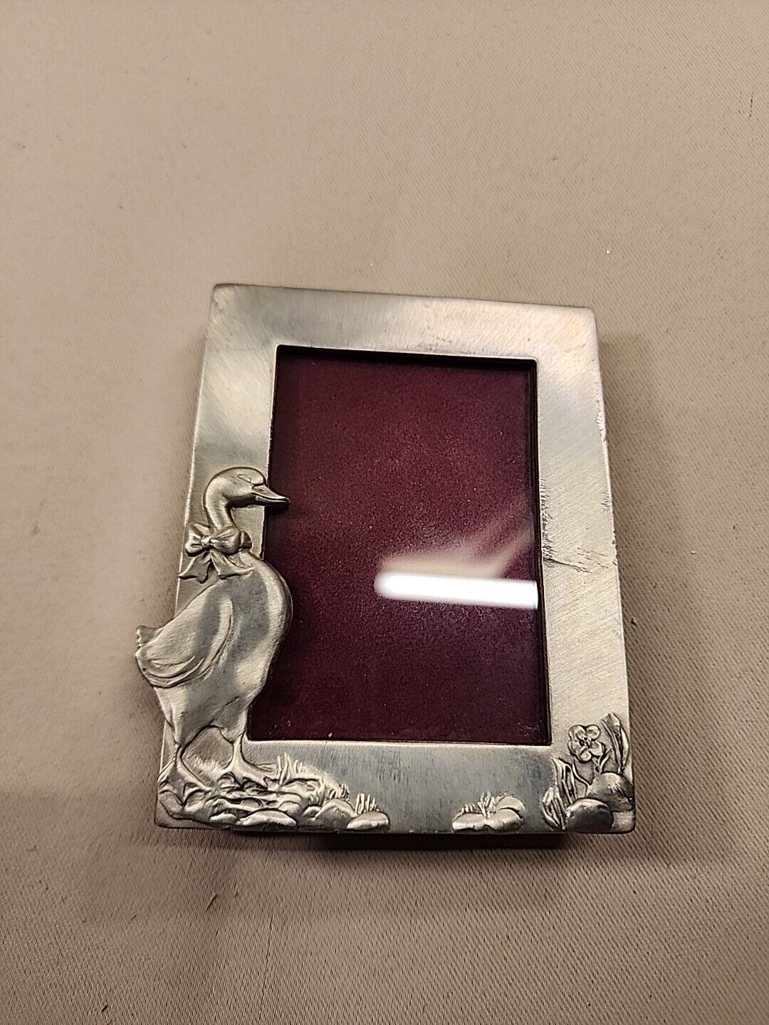 SEAGULL  PEWTER Picture Frame Duck/Goose  3”x4”Q