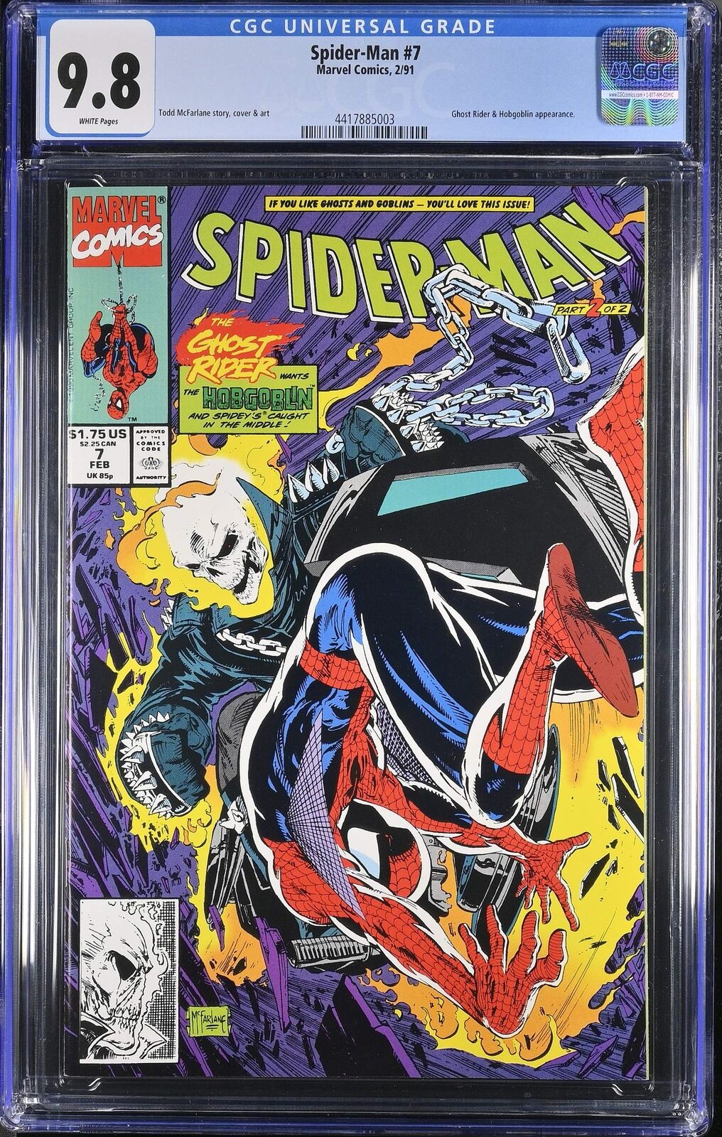 Spider-Man #7 Marvel Comics (1991) 9.8 NM/MT CGC Graded Todd McFarlane Comic