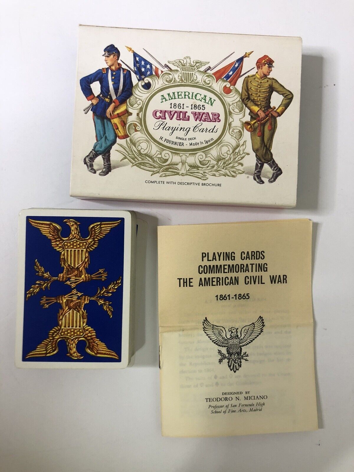 1981 American 1861-1865 Civil War Playing Cards Single Deck Fournier COMPLETE