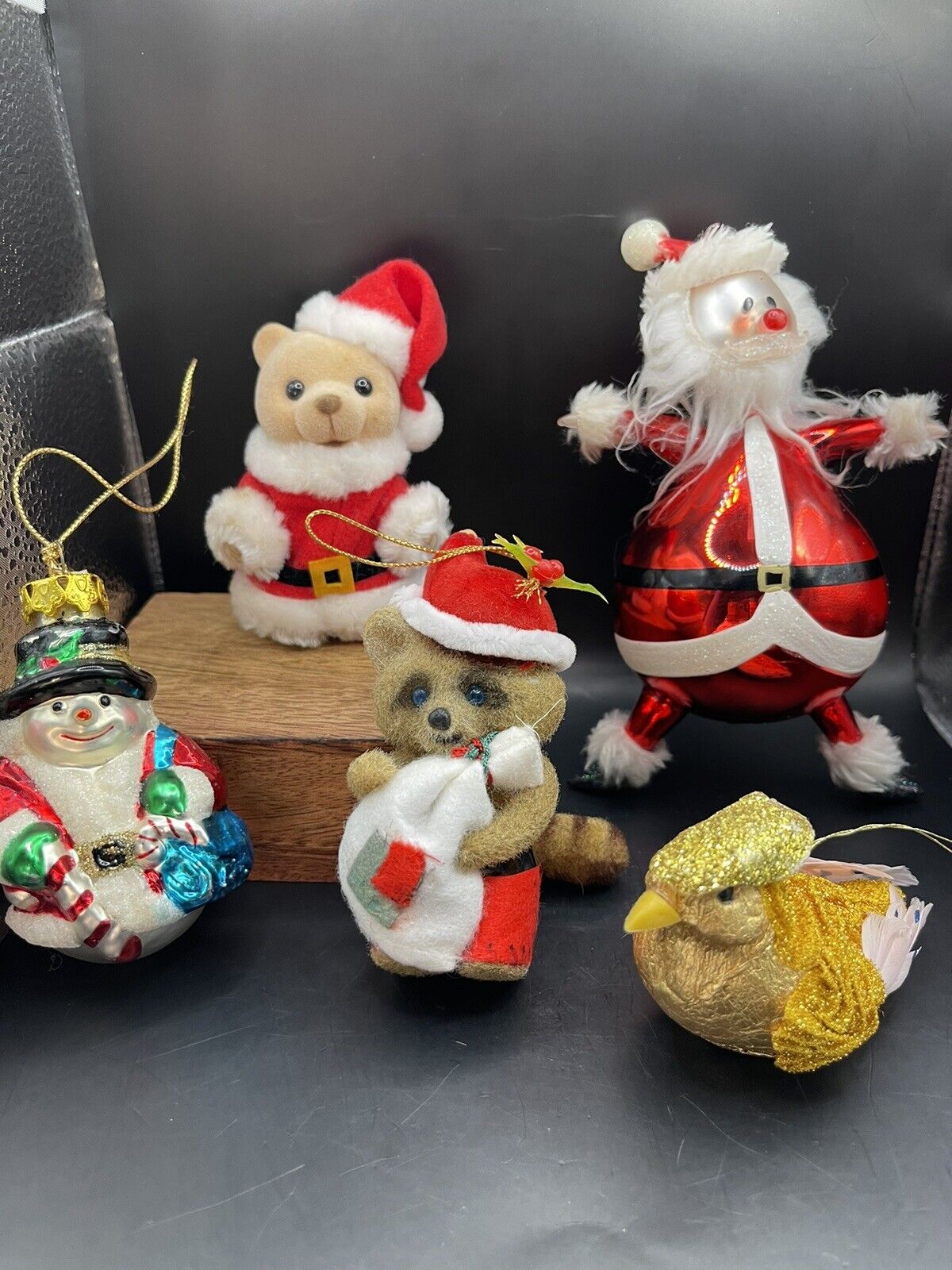 Vintage Mixed Ornament Christmas lot 5 Pieces