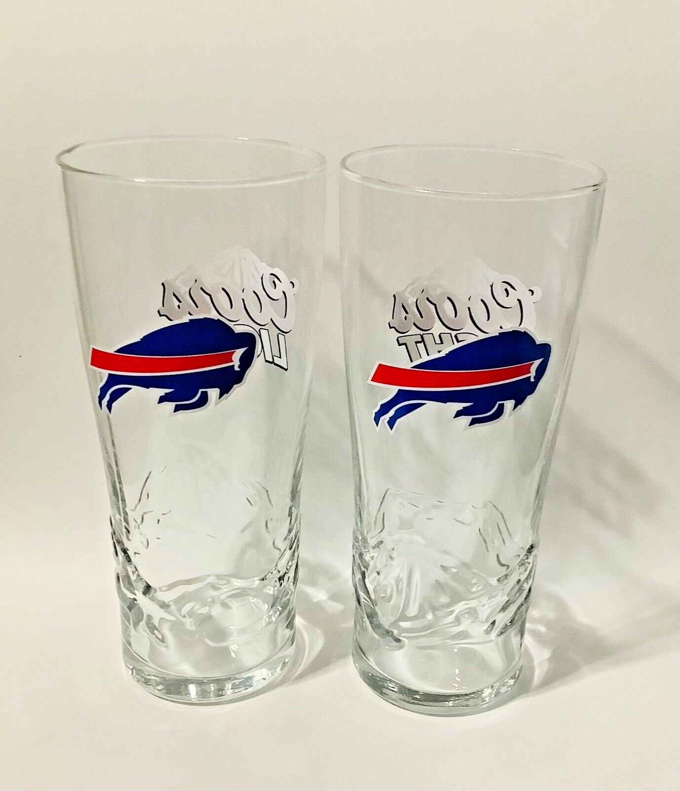 Buffalo Bills Coors Light 16 oz Beer Beverage Drinking Glasses Pair of Two 2 NEW
