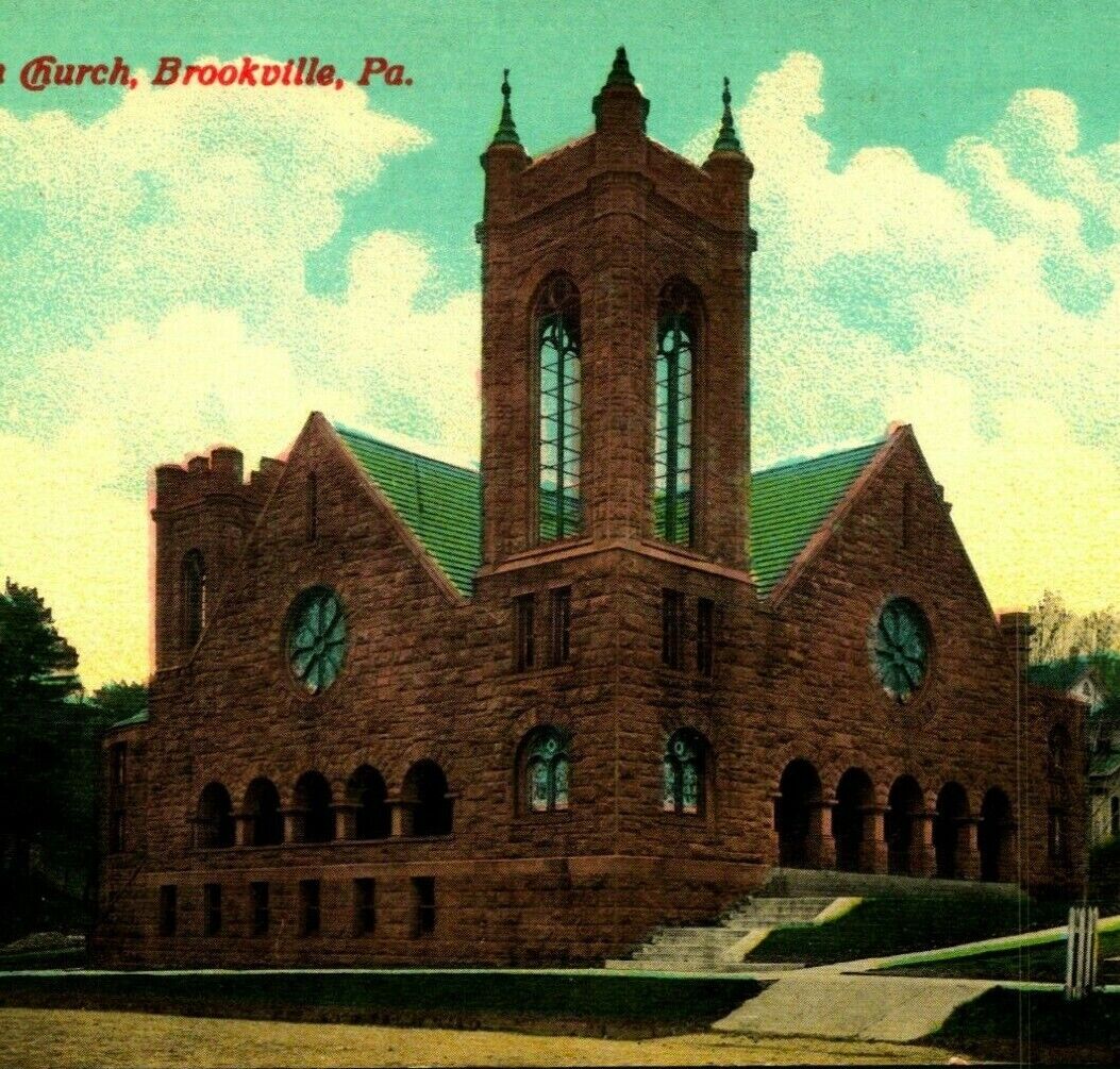 Presbyterian Church Brookville Pennsylvania PA 1910s DB Postcard