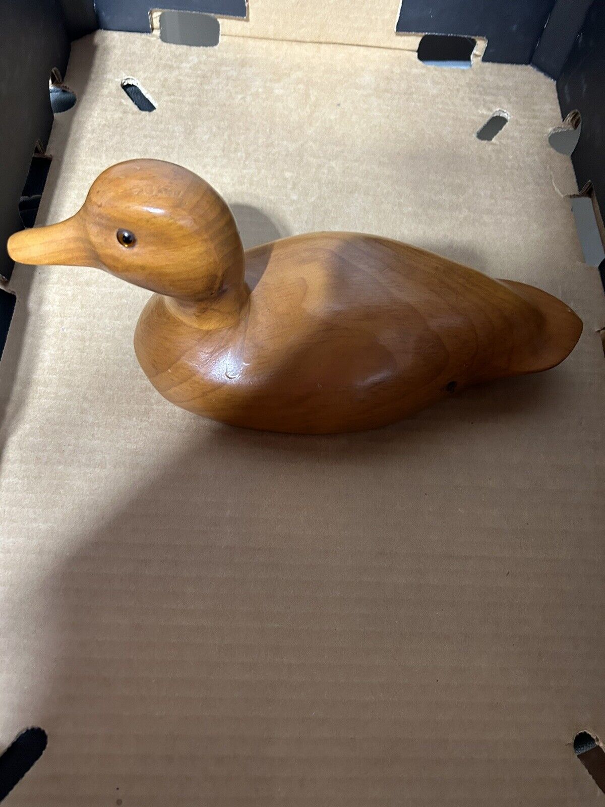 wooden duck figurine vintage