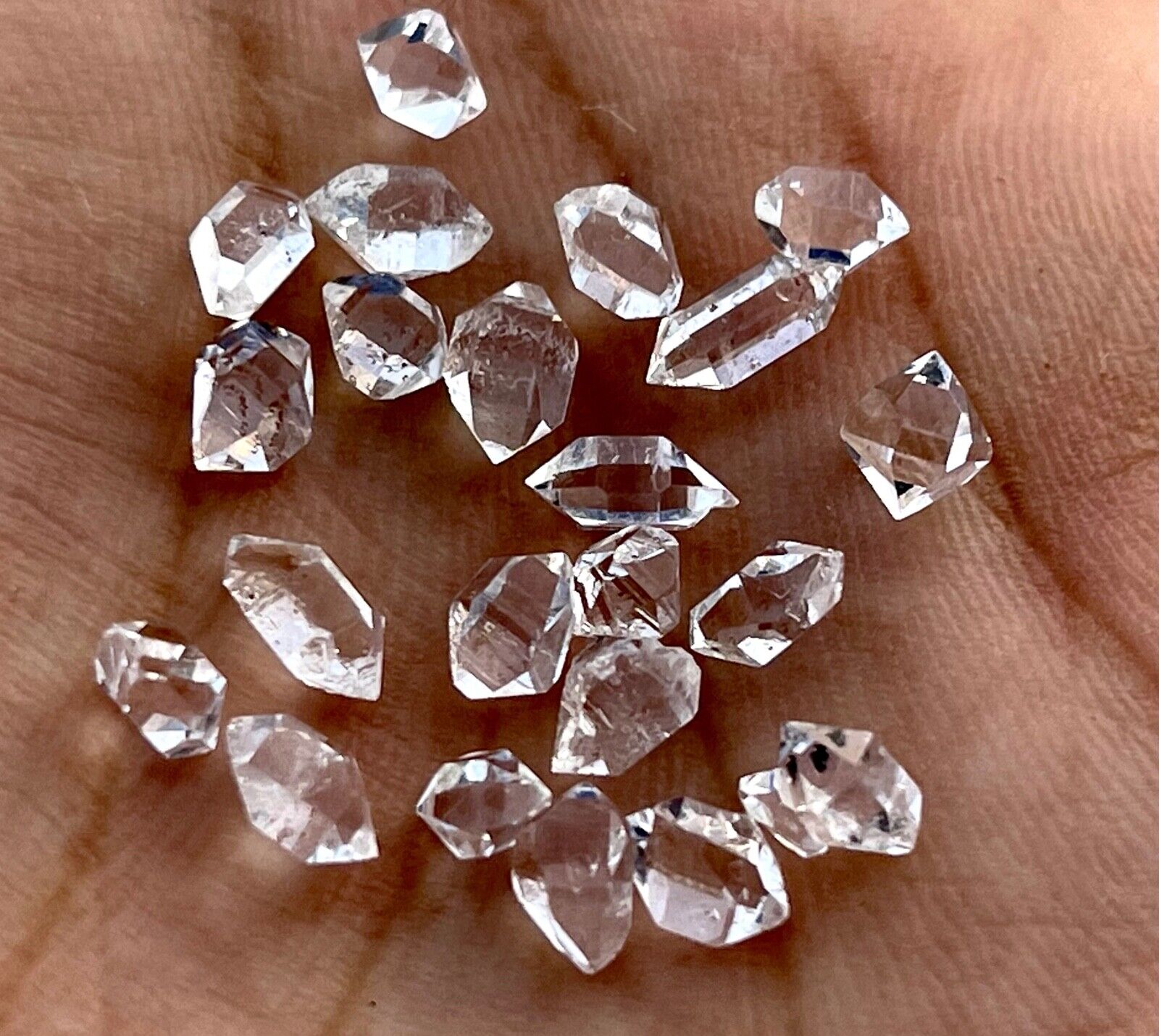 60 Pieces Natural Double Terminated herkimer diamond quartz Crystals @gems