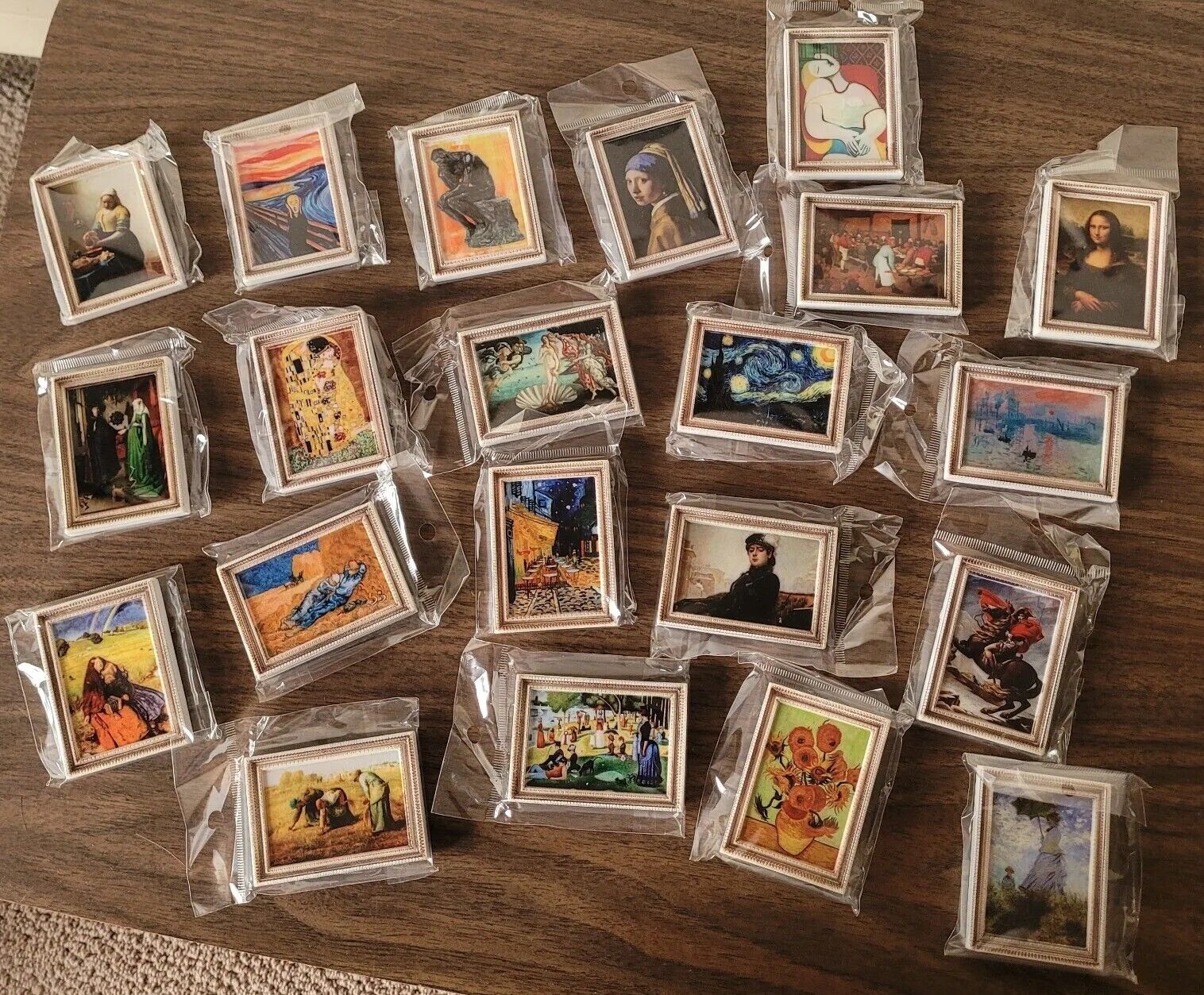 New In Package Masterpiece Paintings Magnets Lot Of 21 magnets total