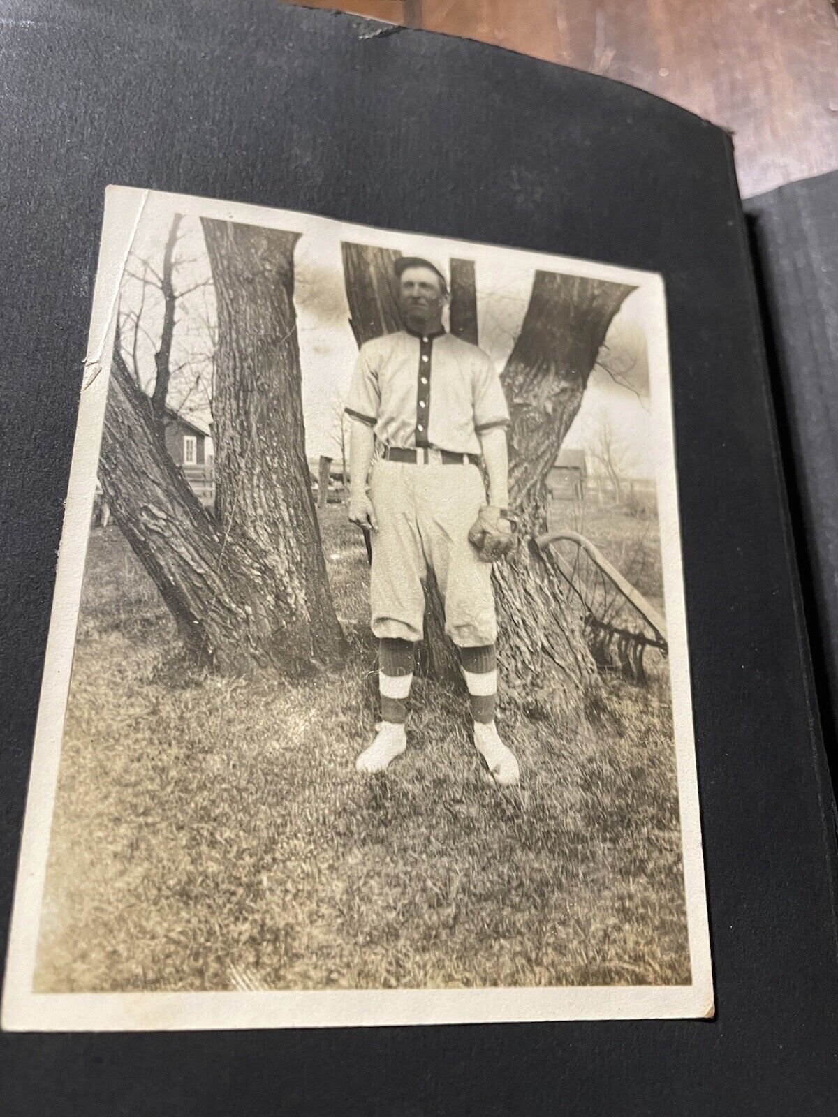 Antique Baseball Player  Photograph Early 1900s From Scrapbook