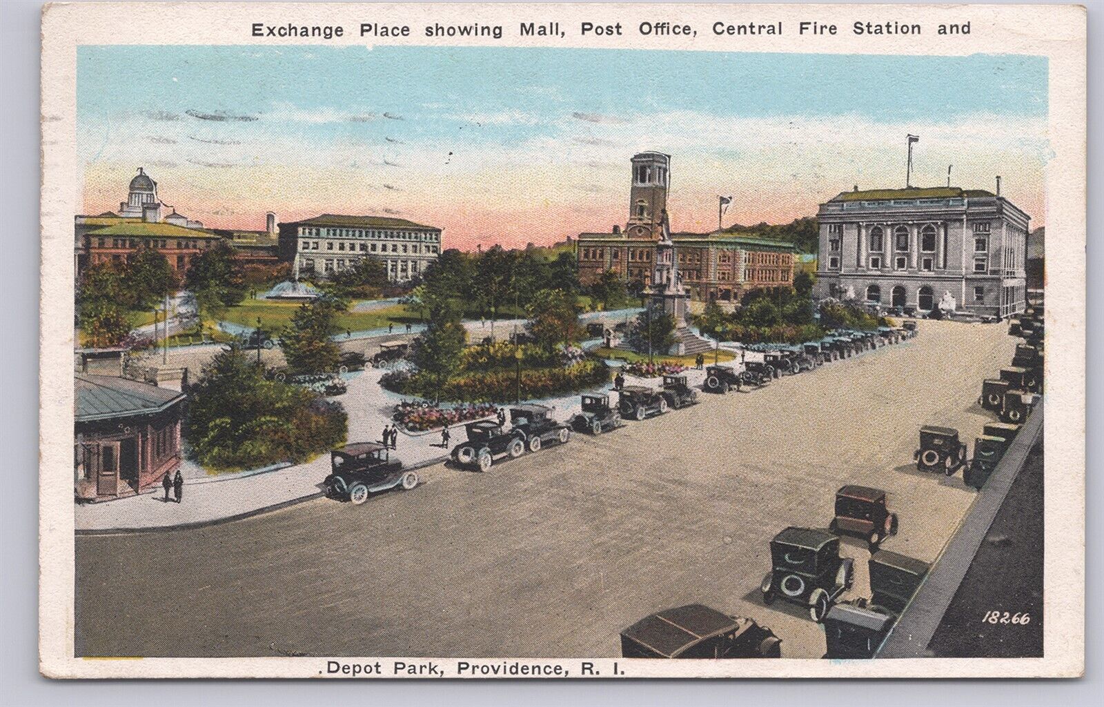 Providence, R. I., Exchange Place, Depot, Post Office, Central Fire Station-1927