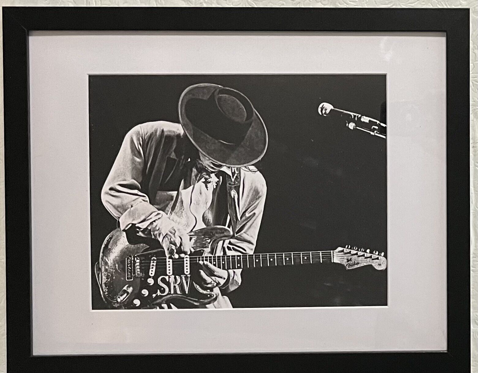 New Framed And Matted 8x10 Color Photo of Guitar Legend Stevie Ray Vaughan