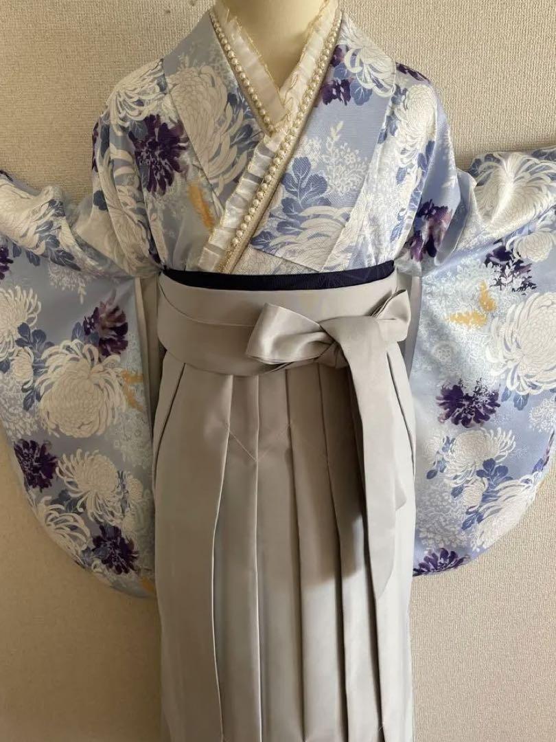 Kimono, retro modern, two-piece sleeve kimono, 2-piece hakama set