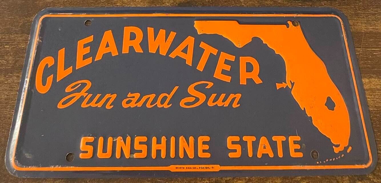 Clearwater Florida Booster License Plate Fun Amd Sun Sunshine State STEEL