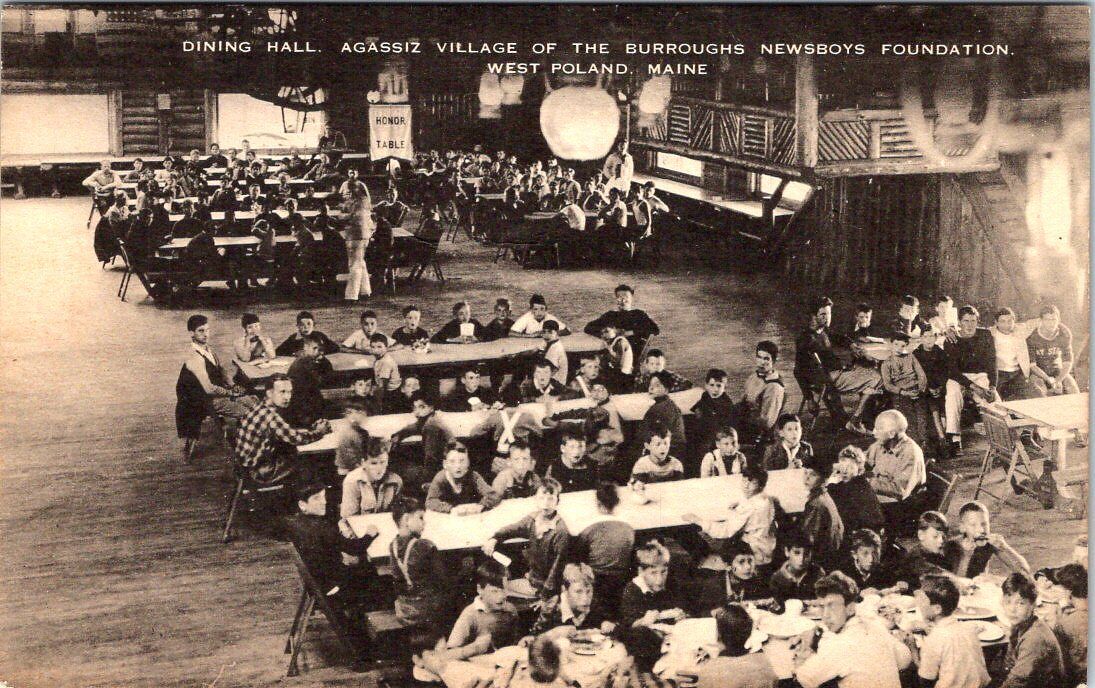 Dining Hall, Agassiz Village, Newsboys Foundation, WEST POLAND, Maine Postcard