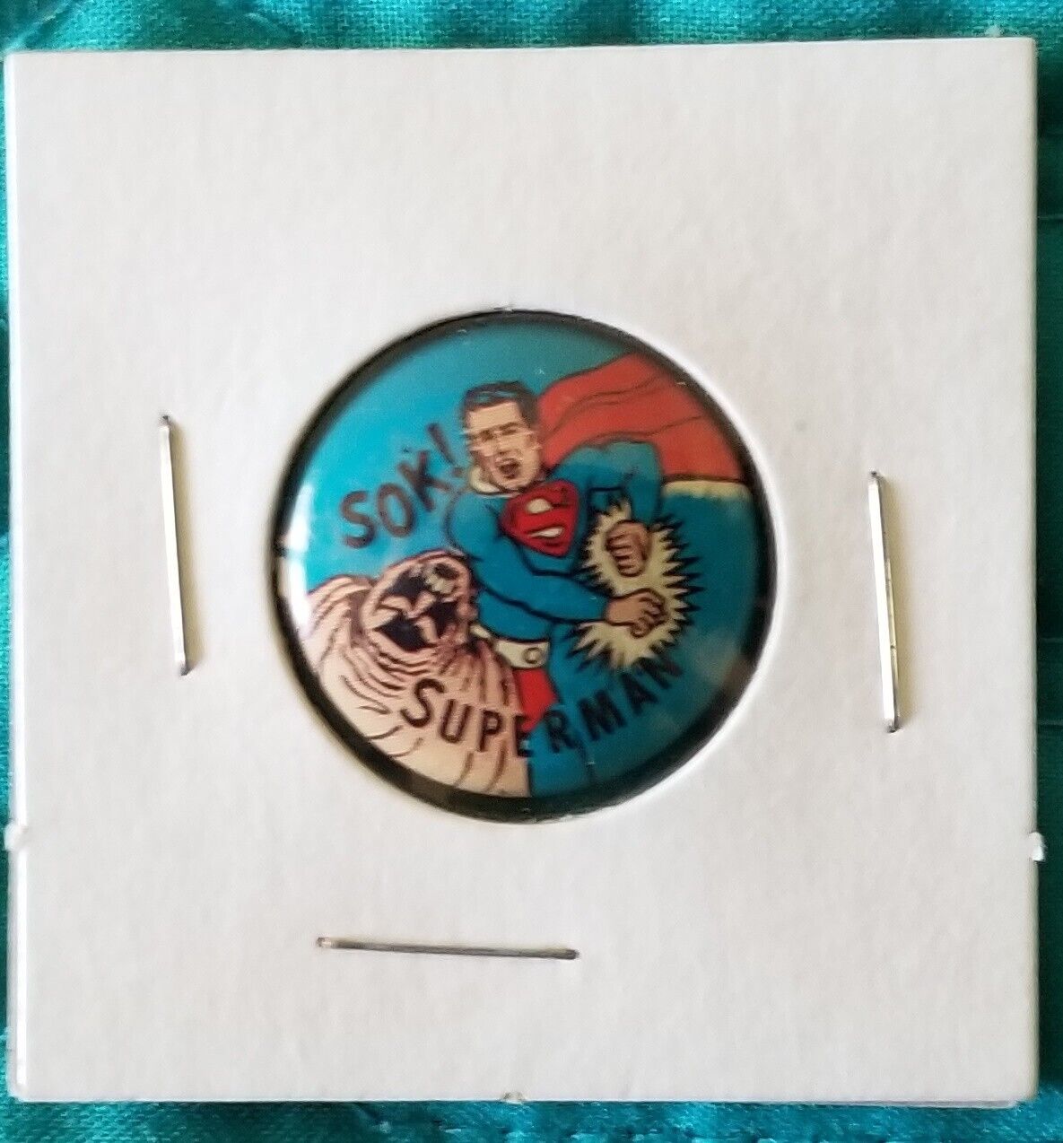 1966 Superman Pinback Button Superman SOK - N.P.P. VF/NM Condition - Rare & HTF