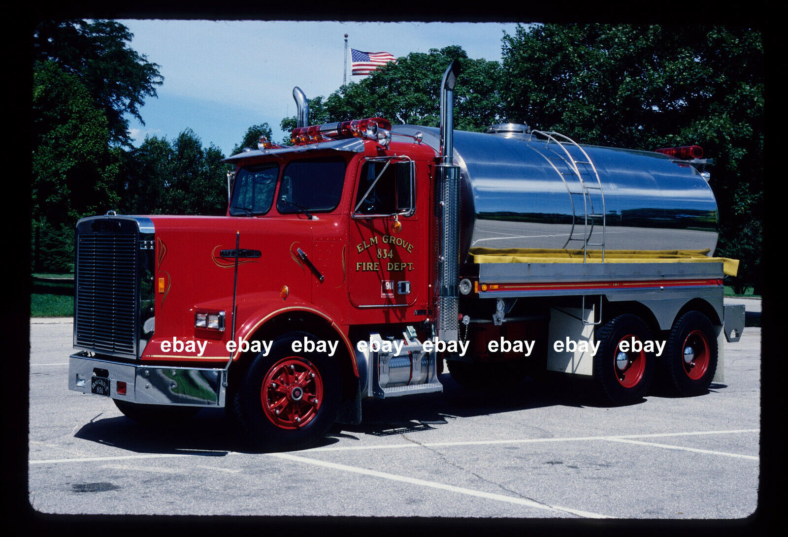 Elm Grove WI 1986 Freightliner Walker Tanker Fire Apparatus Slide .