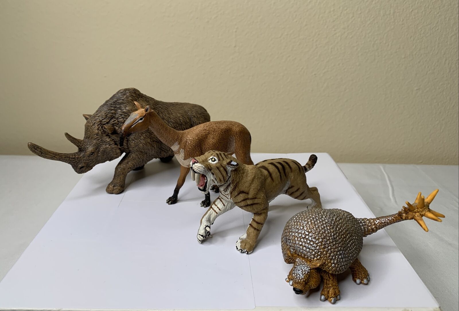 Prehistoric Mammal Figure Lot Safari Rare Macrauchenia Woolly Rhinoceros