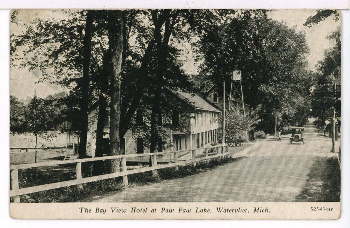 1907 - 1915 The BAY VIEW HOTEL Paw Paw Lake, Watervliet MI Postcard