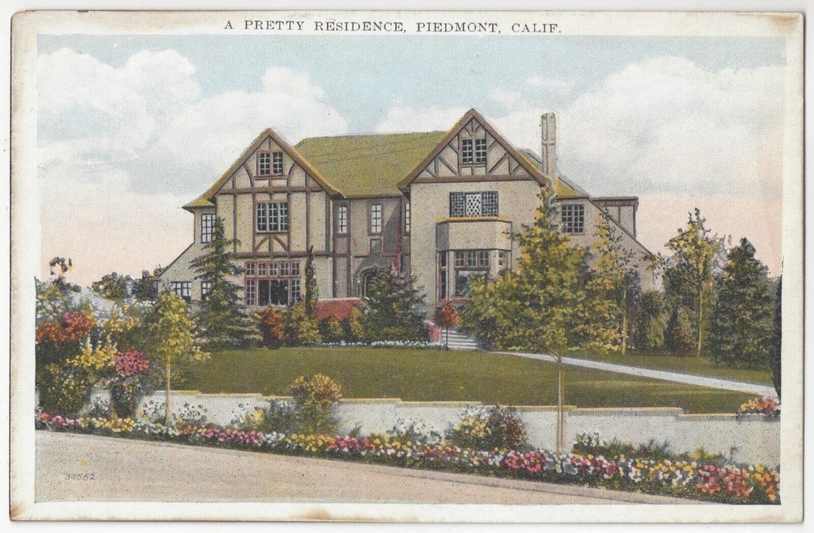 1920\'s Piedmont, California - Residential Home - Vintage Oakland area Postcard