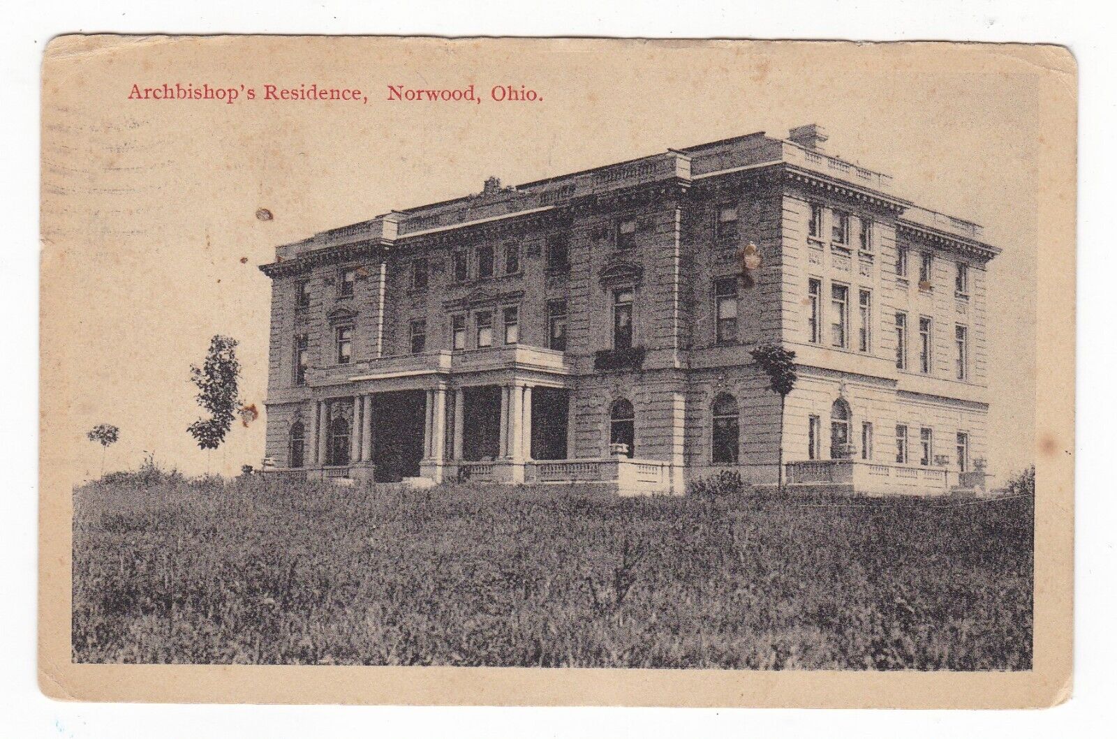 1916 NORWOOD OHIO ARCHBISHOP HOME LAUREL COURT VINTAGE POSTCARD OH ROYALTON OLD